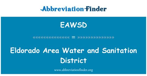 eawsd|ELDORADO AREA WATER AND SANITATION DISTRICT .